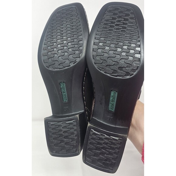 Josef Seibel Monk Strap Loafers Womens 37 US 6 Brown Square Toe 2" Block Heel - Picture 6 of 15